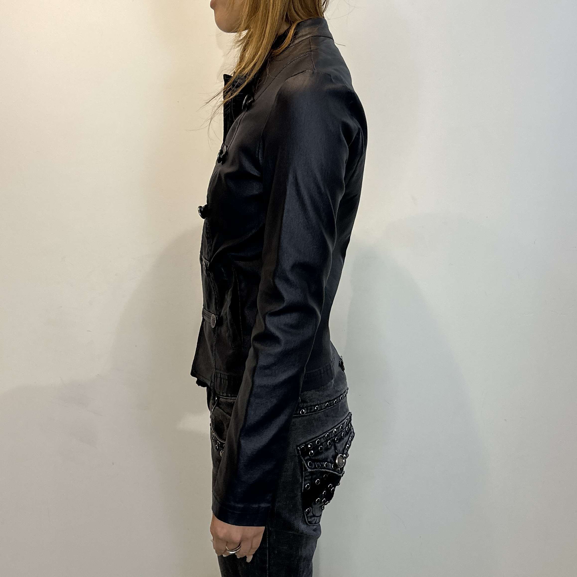 Vintage Military Double Breasted Jacket (S) - Image 4