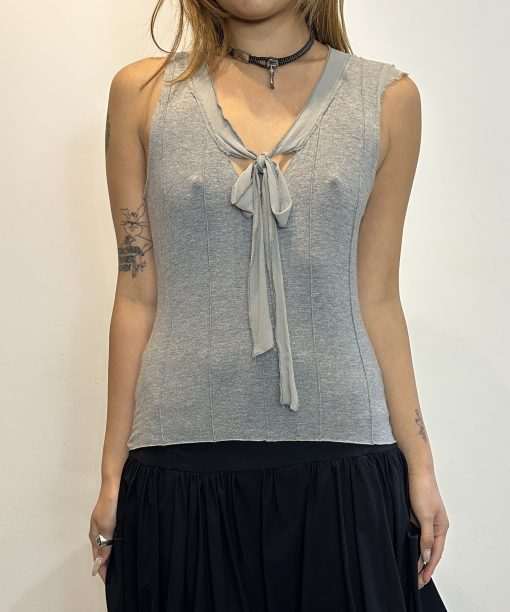 Vintage Silk Tie Vest Top (S/M)