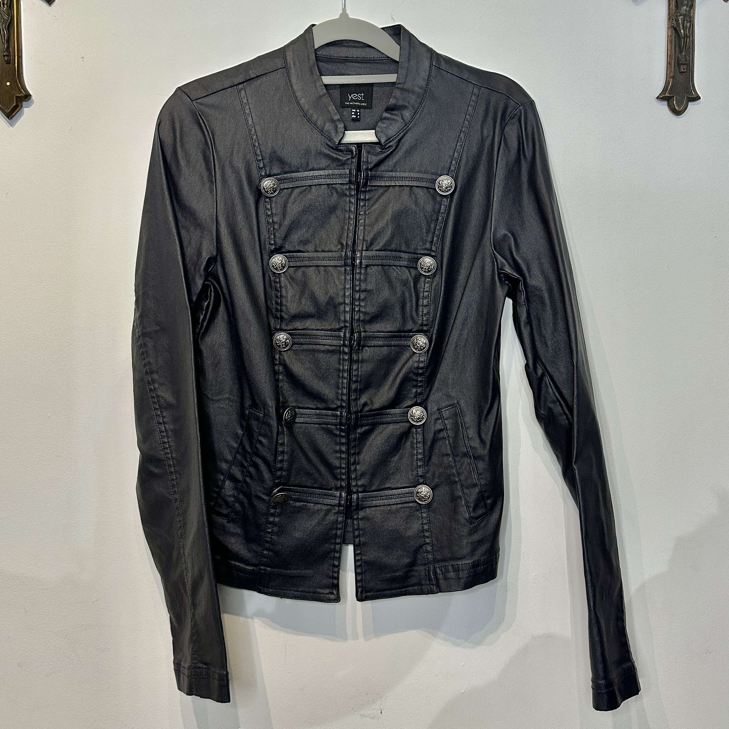 Vintage Military Double Breasted Jacket (S) - Image 3
