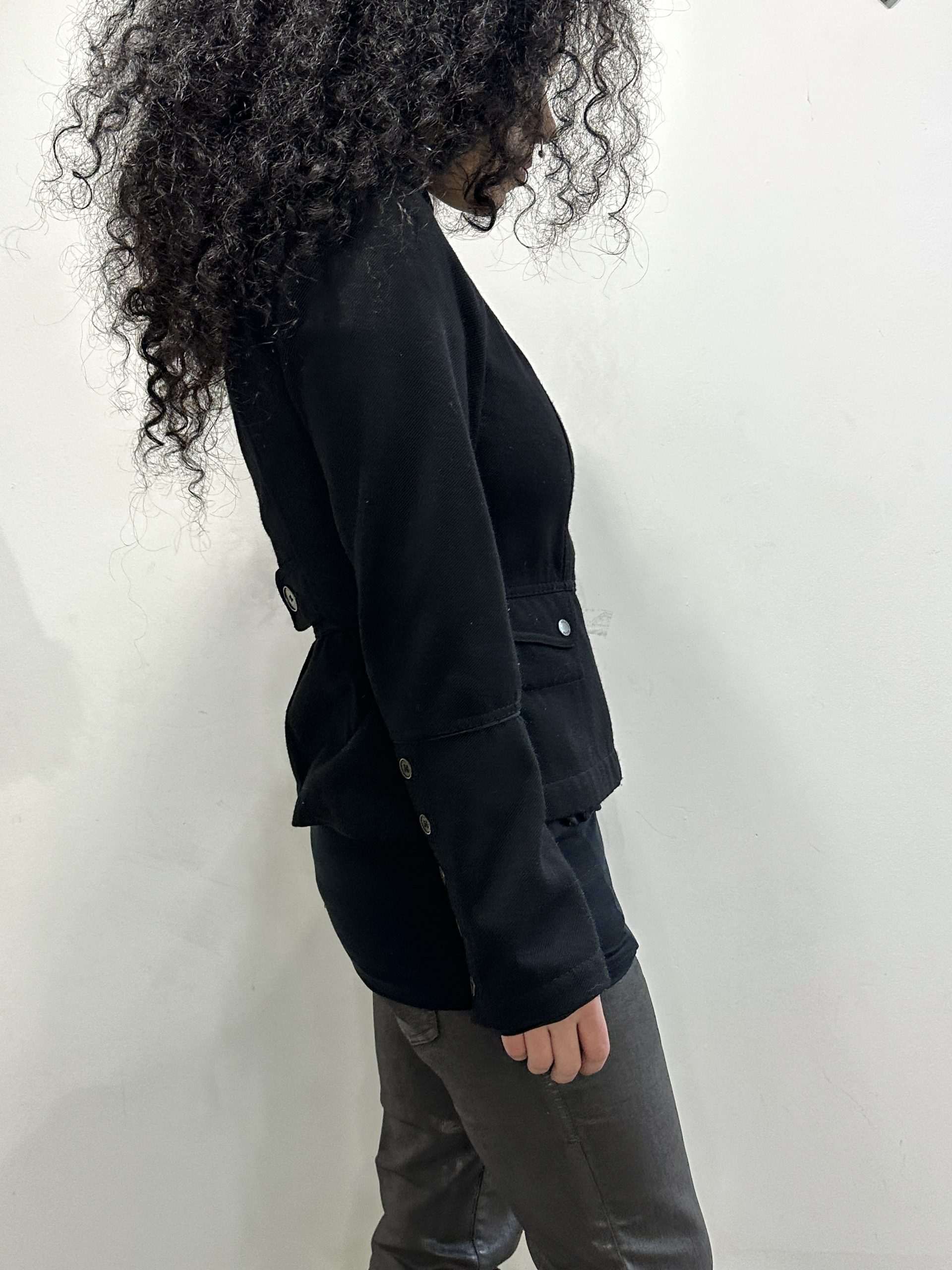 Vintage Armani Black Military Jacket (S) - Image 3
