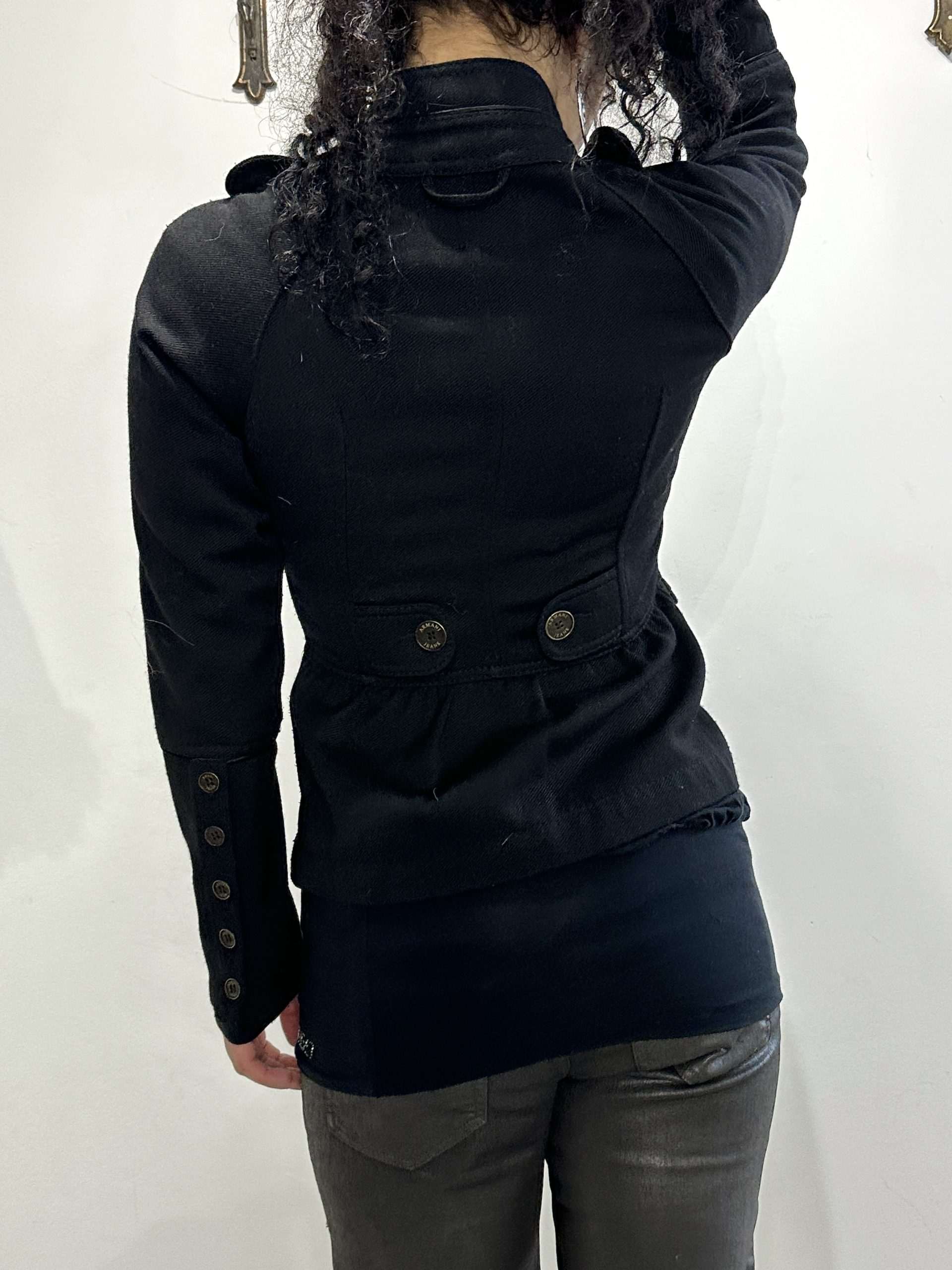 Vintage Armani Black Military Jacket (S) - Image 4