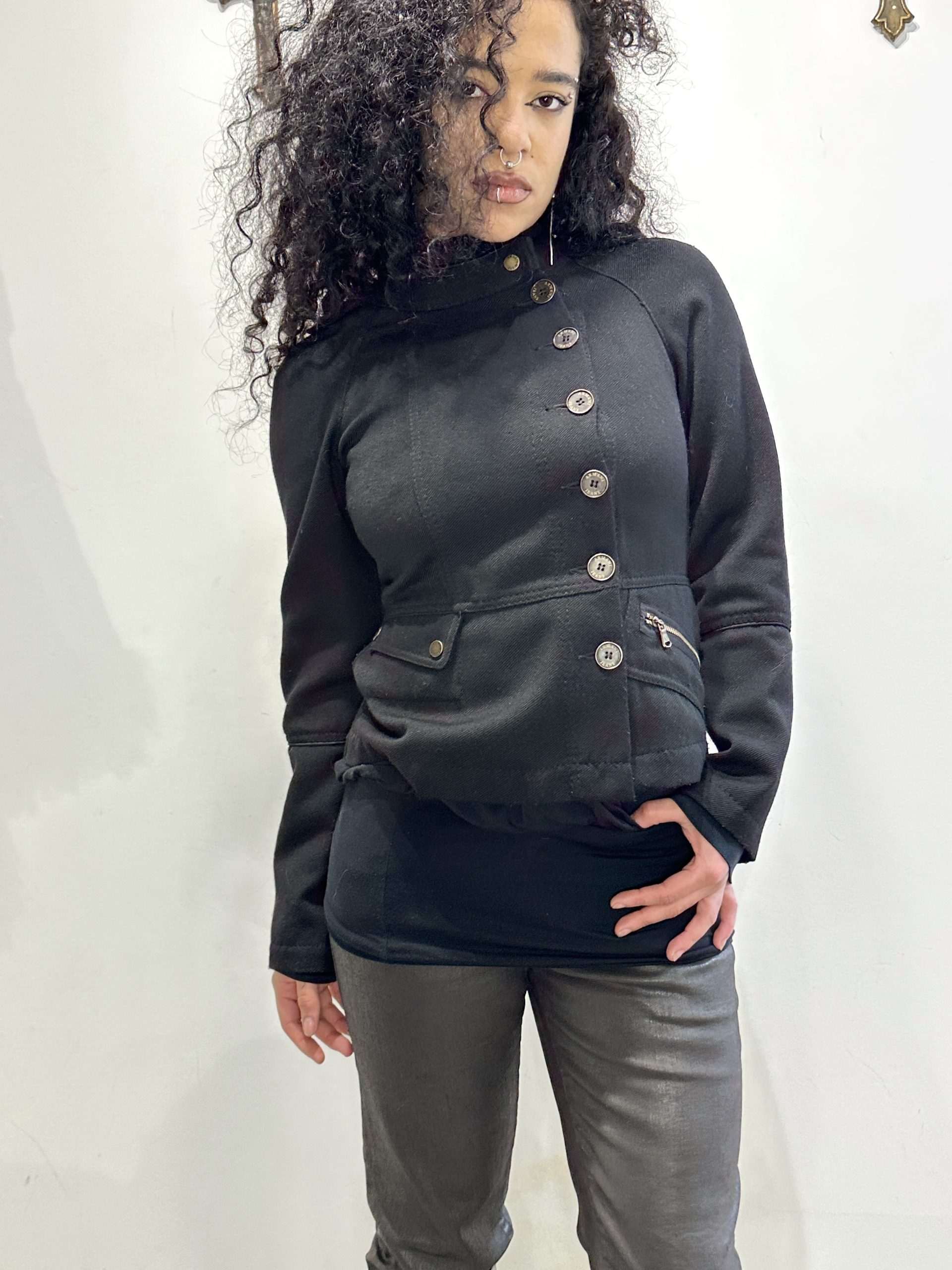 Vintage Armani Black Military Jacket (S)
