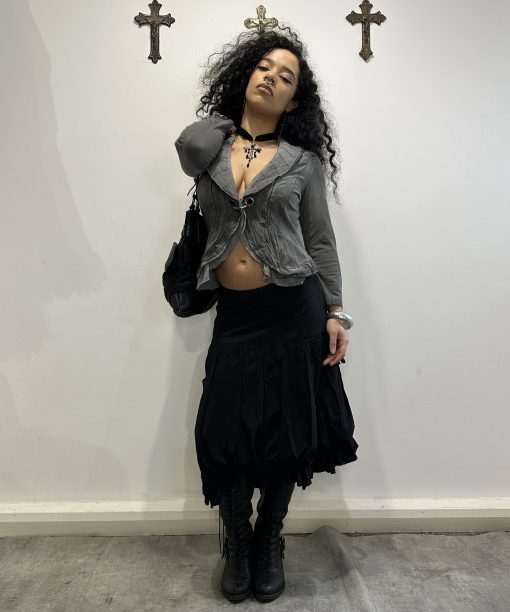 Vintage Gothic Clasp Front Corseted long Sleeve Jacket Top - Image 5