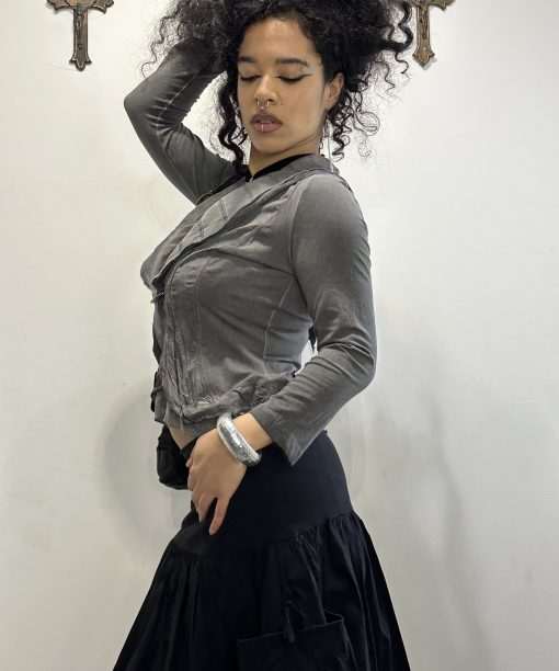 Vintage Gothic Clasp Front Corseted long Sleeve Jacket Top - Image 4