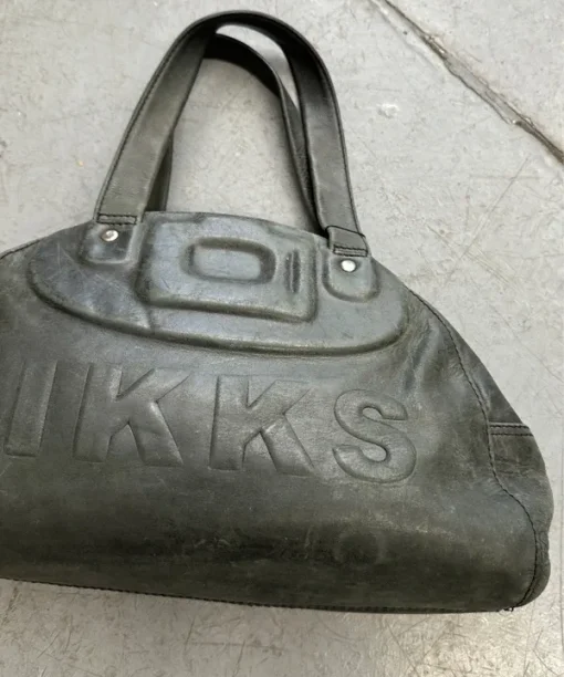 Alternative view of Vintage IKKS Parisian Utility Avant Garde Embossed Leather Handbag