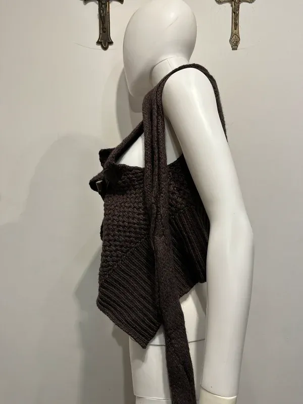 Vintage Cop Copine Wrap Avant Garde Knit Vest Gilet (S) - Image 6