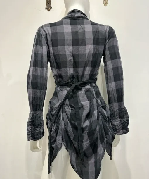 Alternative view of Vintage Gothic Structured Ruched Corseted Blouse (S)