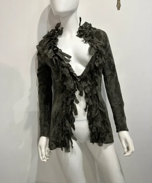 Alternative view of Vintage Green Fairy Whimsygoth Front Button Cardigan (S/M)