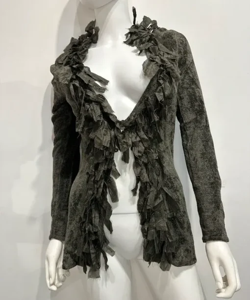 Vintage Green Fairy Whimsygoth Front Button Cardigan (S/M)