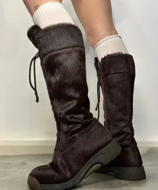 Alternative view of Vintage Brown Ponyhair Bumper Boots (UK 6)