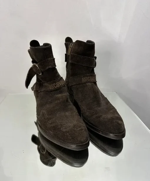 Alternative view of Vintage Just Cavalli Brown Suede Buckle Slouch Ankle Boots (UK 8)