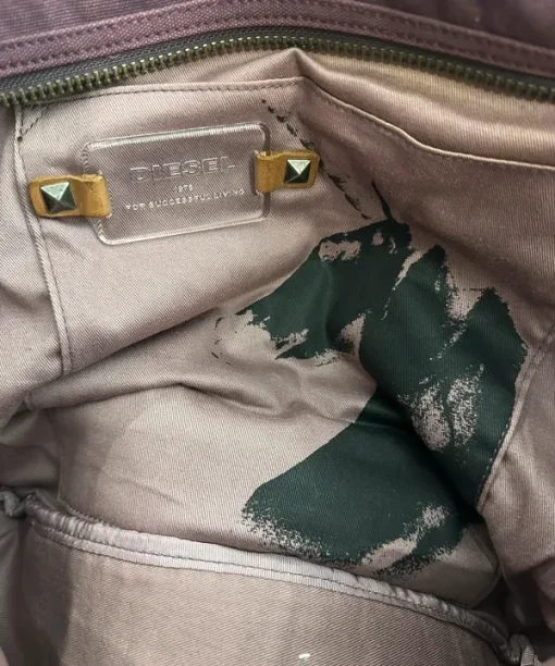 Alternative view of Vintage 2010s Diesel Purple Canvas Leather Shoulder Bag
