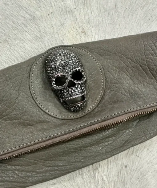 Alternative view of Vintage 2000s 2010s Thomas Wylde Leather Skull Clutch Bag