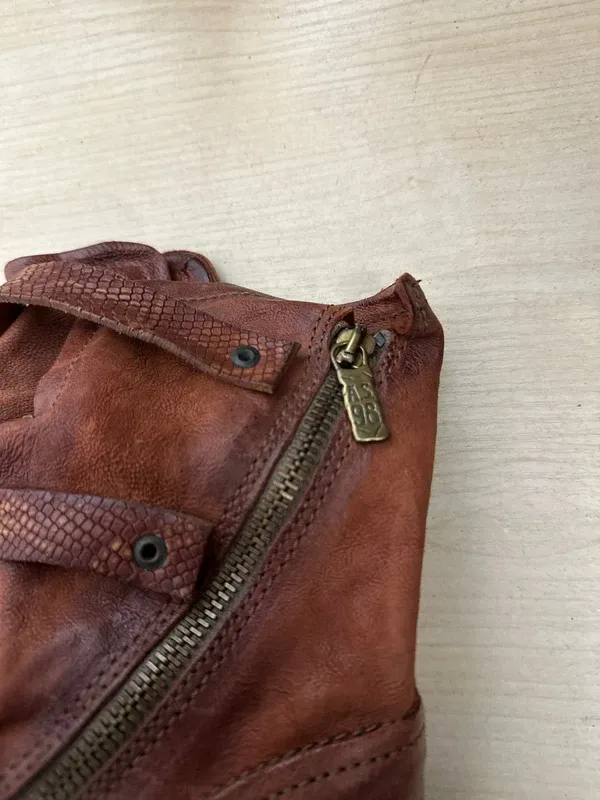 Vintage AS.98 Slouch Moto Buckle Leather Ankle Boots (UK 4.5-5) - Image 5