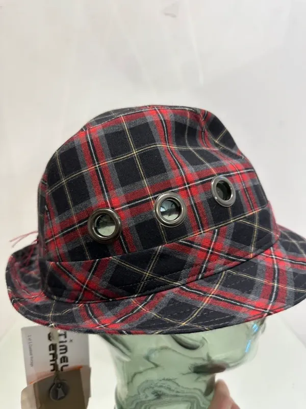Vintage Deadstock Cop Copine Tartan Fedora Hat - Image 2