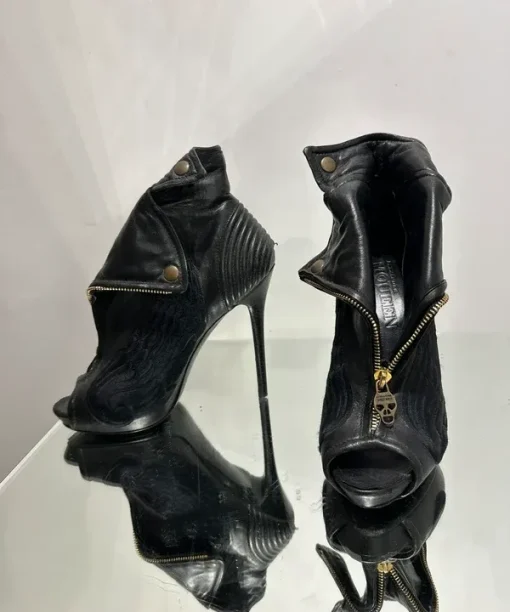 Alternative view of Vintage Alexander McQueen Skull Wing Stiletto Ankle Heels (UK 5 US 7 EU 38)