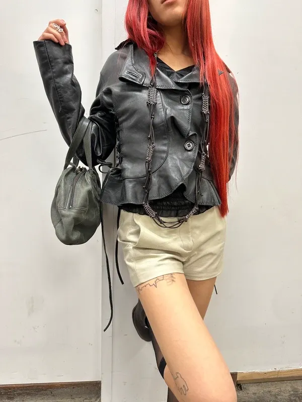 Vintage Alexander Wang Leather Mini Shorts (XS) - Image 8