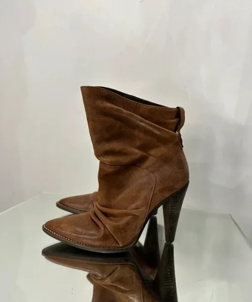 Vintage Slouch Italian Ankle Stiletto Boots (UK 3)
