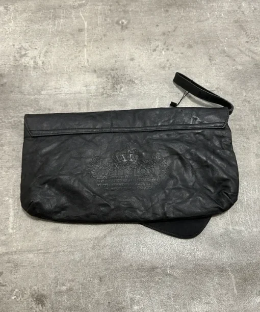 Alternative view of Vintage 2010s 2000s Religion Embossed Skull Leather Clutch Bag
