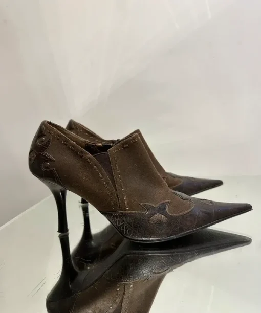 Alternative view of Y2K 2000s Western Boho Stiletto Ankle Boots (UK 5 EU 38 US 7)