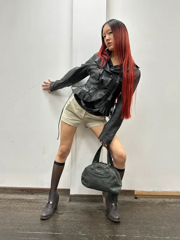 Vintage Alexander Wang Leather Mini Shorts (XS) - Image 3