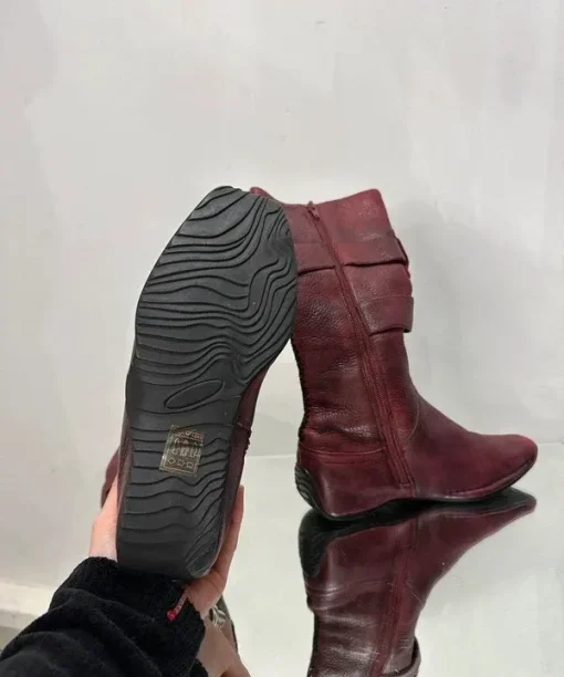 Alternative view of Vintage Deadstock 90s Archive Buckle Leather Calf Boots (UK 3-3.5)