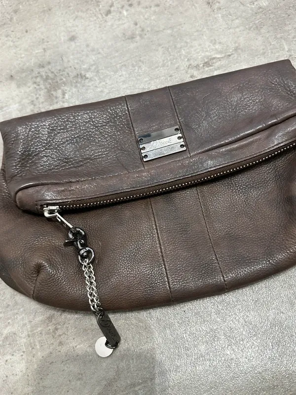 Vintage 2000s Diesel Leather Clutch Bag - Image 2