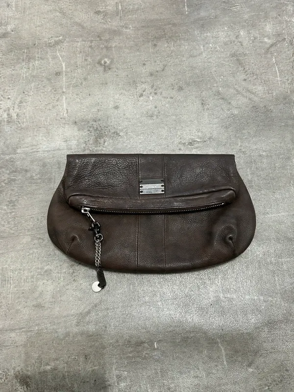 Vintage 2000s Diesel Leather Clutch Bag
