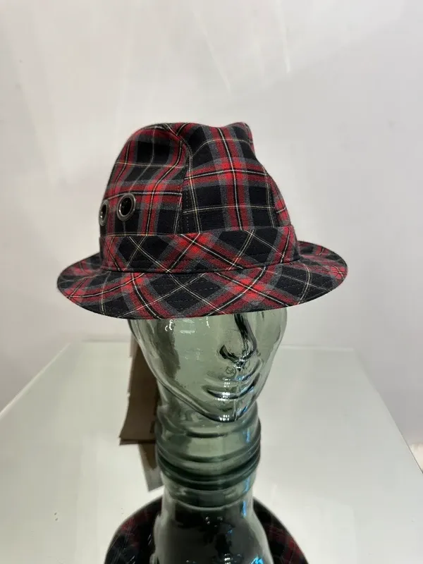 Vintage Deadstock Cop Copine Tartan Fedora Hat - Image 4