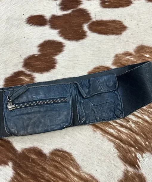 Alternative view of Vintage IKKS French Parisian Leather Bespoke Bag Belt (M-L)