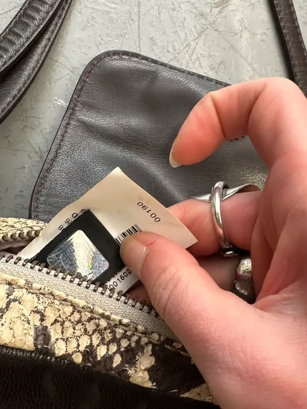 Vintage Just Cavalli Leather Snakeskin Rosette Mini Shoulder Bag - Image 5