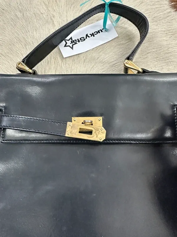 Vintage 90s Leather Mini Firkin Handbag - Image 2