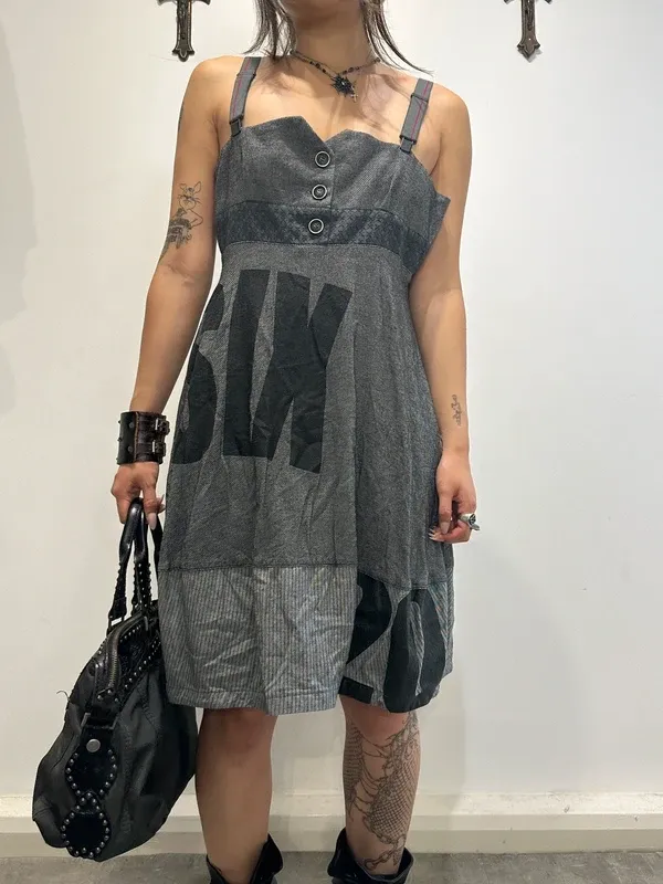 Vintage Parisian Archive Utility Midi Dress (M) - Image 2
