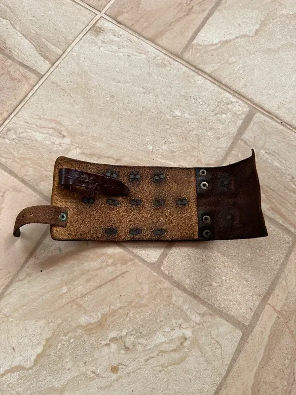 Vintage 1970s Leather Studded Wrap Bracelet (Adjustable) - Image 5