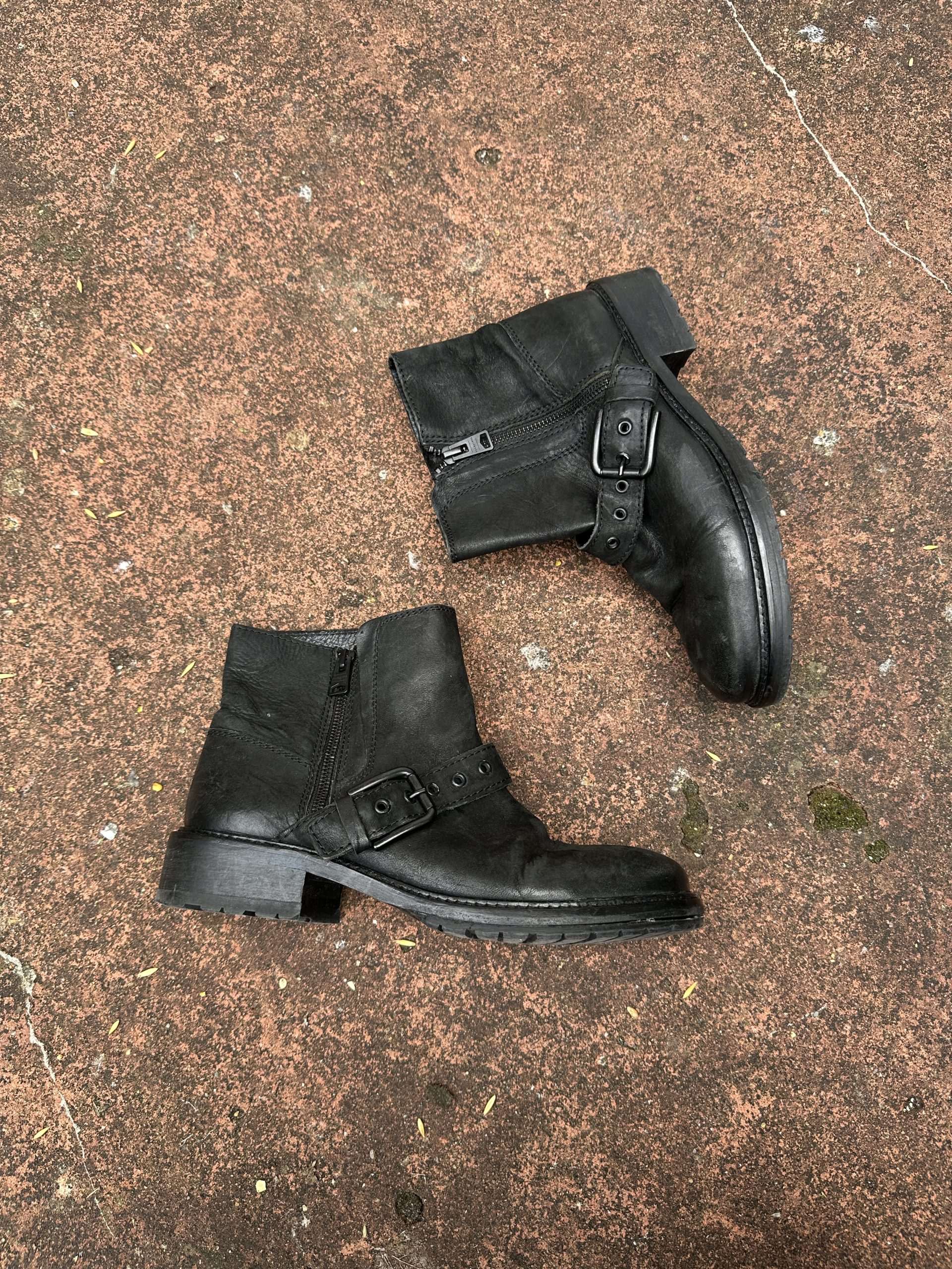 Vintage leather AllSaints Buckle Ankle Boots (UK 6 EU 39 US 8)