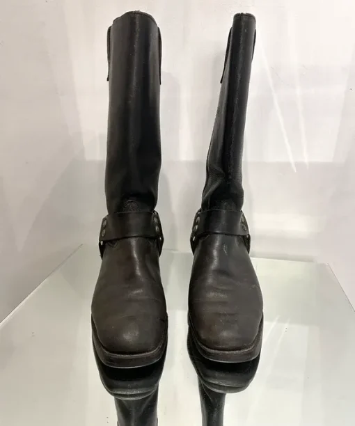 Alternative view of True Vintage American Black Leather Buckle Biker Boots (UK 7 US 8D)
