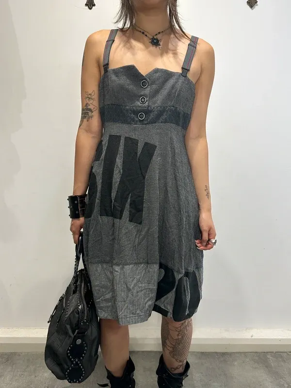 Vintage Parisian Archive Utility Midi Dress (M)