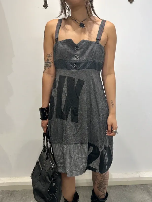 Vintage Parisian Archive Utility Midi Dress (M) - Image 3