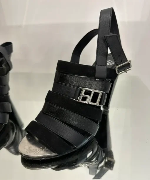 Alternative view of Vintage Miss Sixty Strappy Open Toe Black Gladiator Heels (UK 4 EU 37 US 6)
