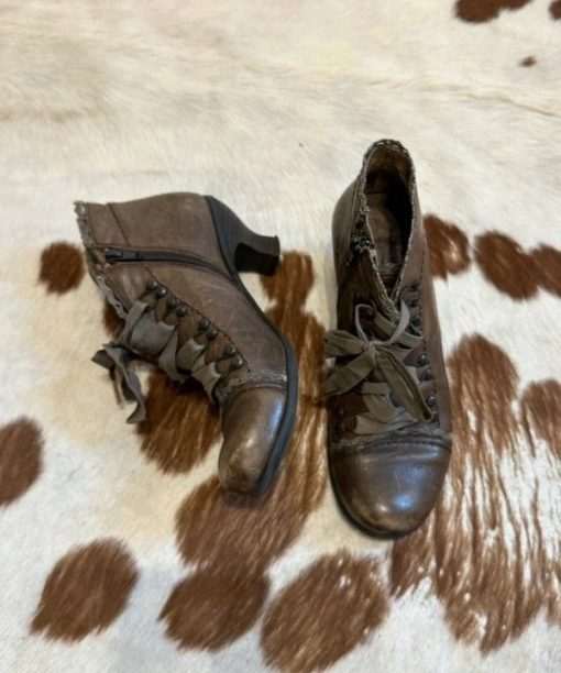 Vintage Steampunk Victorian Lace up Mary Jane Heels (UK 5) - Image 3