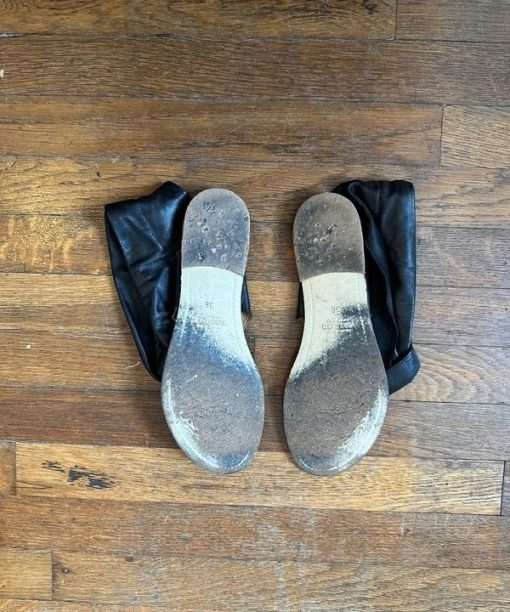Vintage 2010s Avant Garde Open Toe Black Leather Sandals (UK 5) - Image 4
