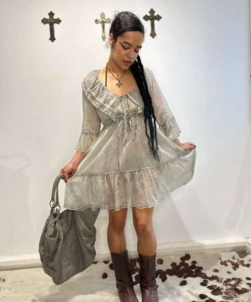 Vintage Italian Cotton Milkmaid Floaty Dress (M)