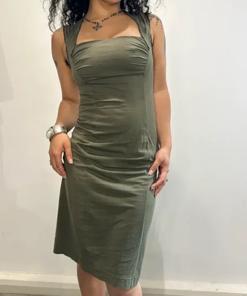 Vintage Miss Sixty Square Neck Midi Dress (S) - Image 7