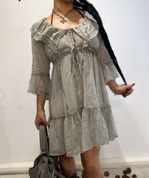 Alternative view of Vintage Italian Cotton Milkmaid Floaty Dress (M)