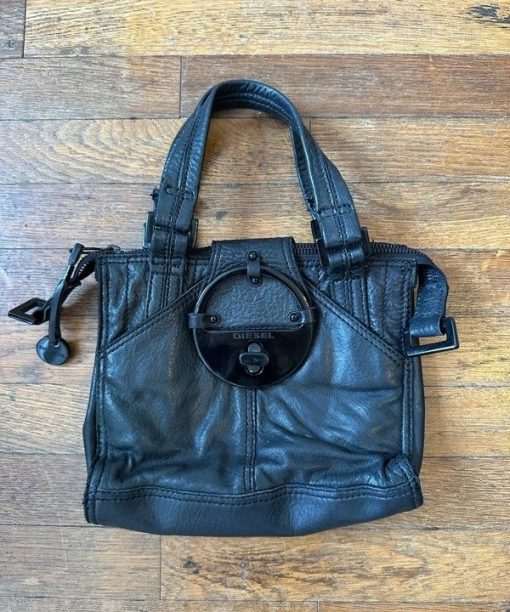 Vintage Black Lambs Leather Diesel Handbag