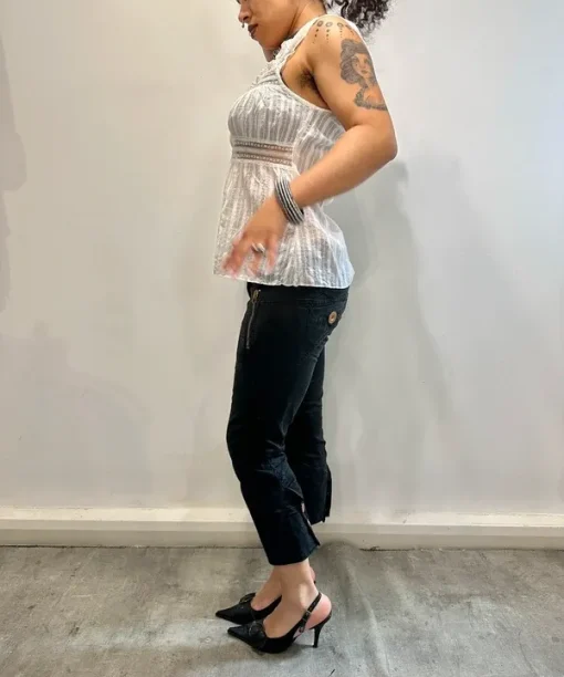Vintage Milkmaid Linen Corset Top (S/M) - Image 5