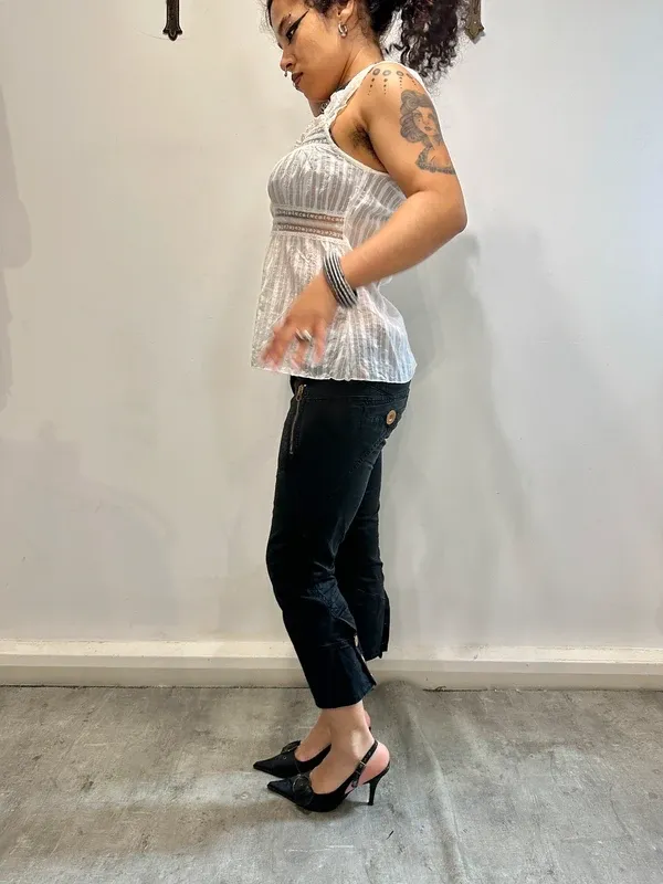 Vintage Milkmaid Linen Corset Top (S/M) - Image 5