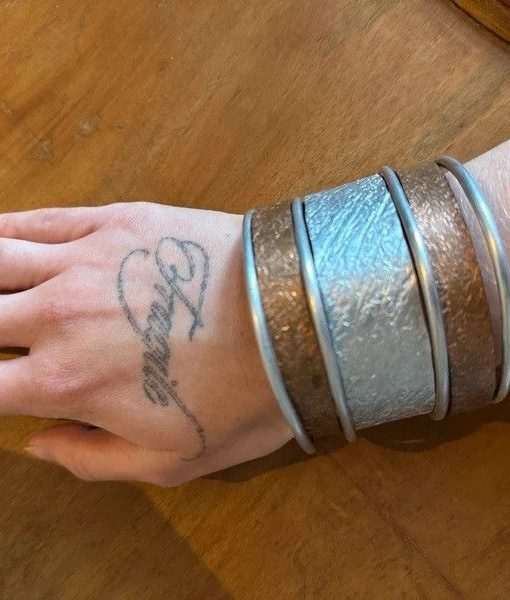 Vintage Chrome Bronze Adjustable Bracelet Arm Band - Image 7