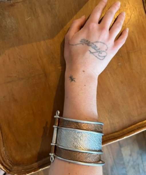 Vintage Chrome Bronze Adjustable Bracelet Arm Band - Image 4