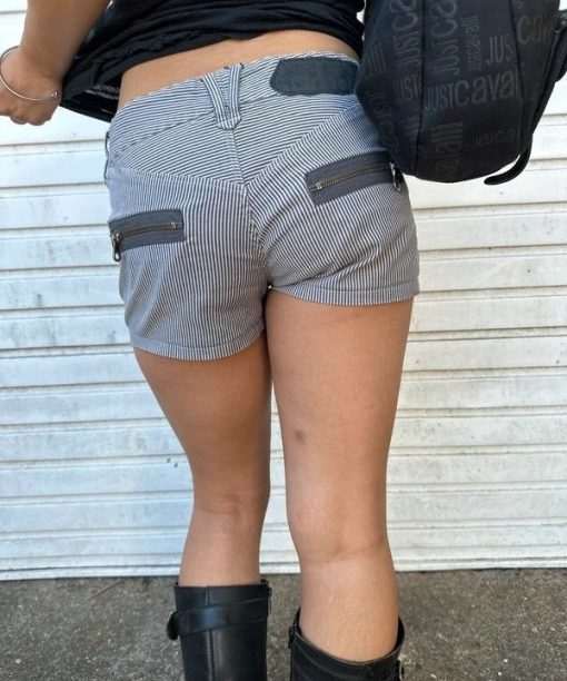 Alternative view of Vintage Pinstripe Diesel Low Rise Booty Shorts (S)